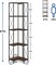 ELECWISH Small Styles Corner Bookshelf, 5 Tier Industrial Style Design Corner Shelf with Metal Frame and Open Shelves for Living Room, Bedroom, Study, Flamed Color
